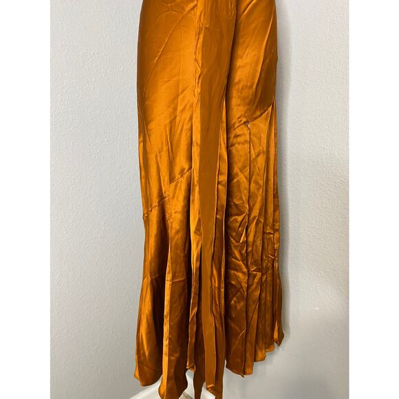 NICHOLAS NWT Sabine Satin Silk Midi Dress Bronze 8 US - Picture 6 of 11